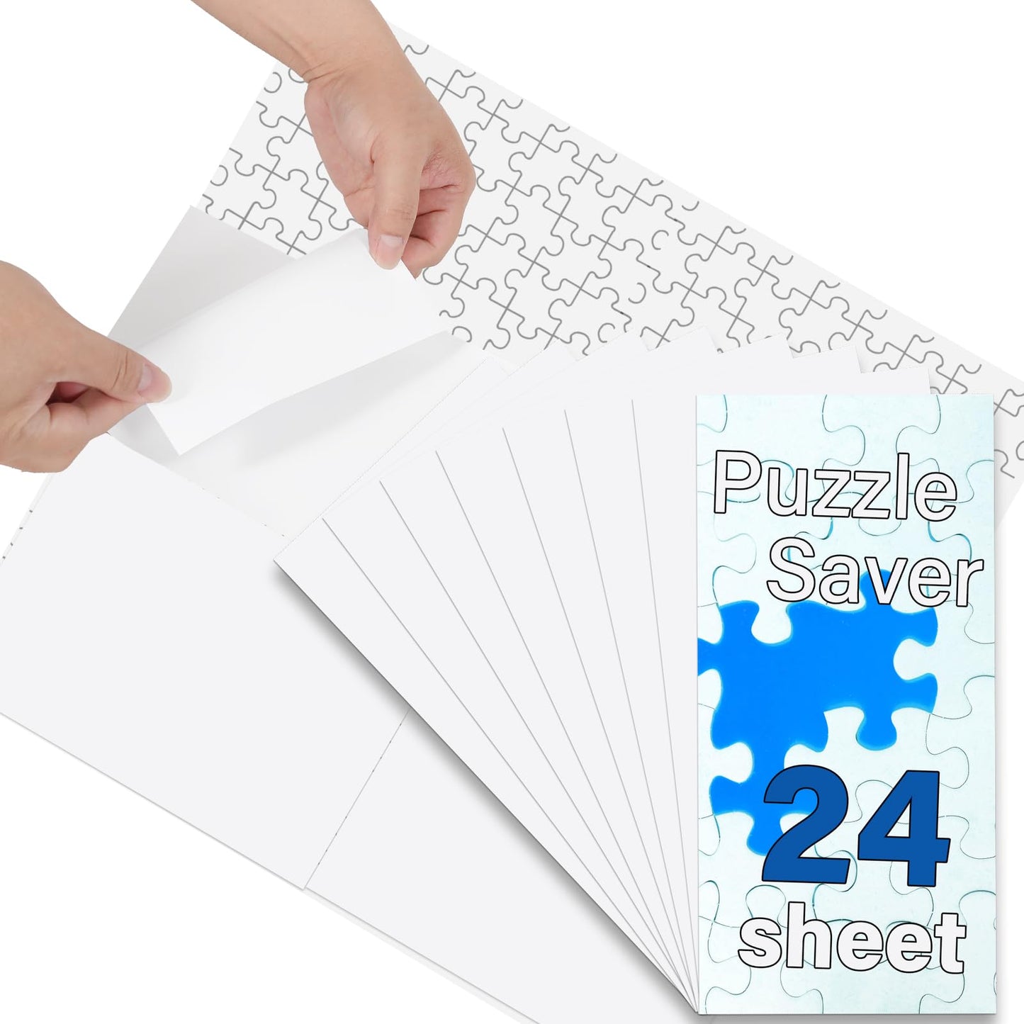 KOSTBAR Puzzle Glue Sheets for 1000-Piece Puzzles – 24 Saver Sheets, Peel & Stick Jigsaw Stickers, No-Clean, Gift for Puzzle Lovers