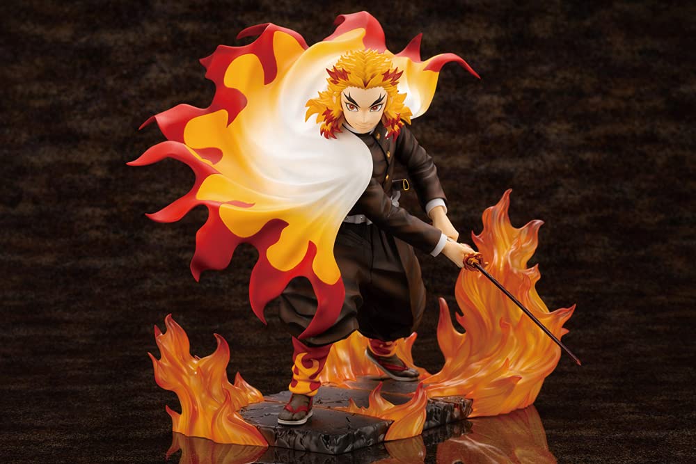 Kotobukiya PP927 Demon Slayer ARTFX J Kyojuro Rengoku Figure – Official Licensed, Base Stand Included