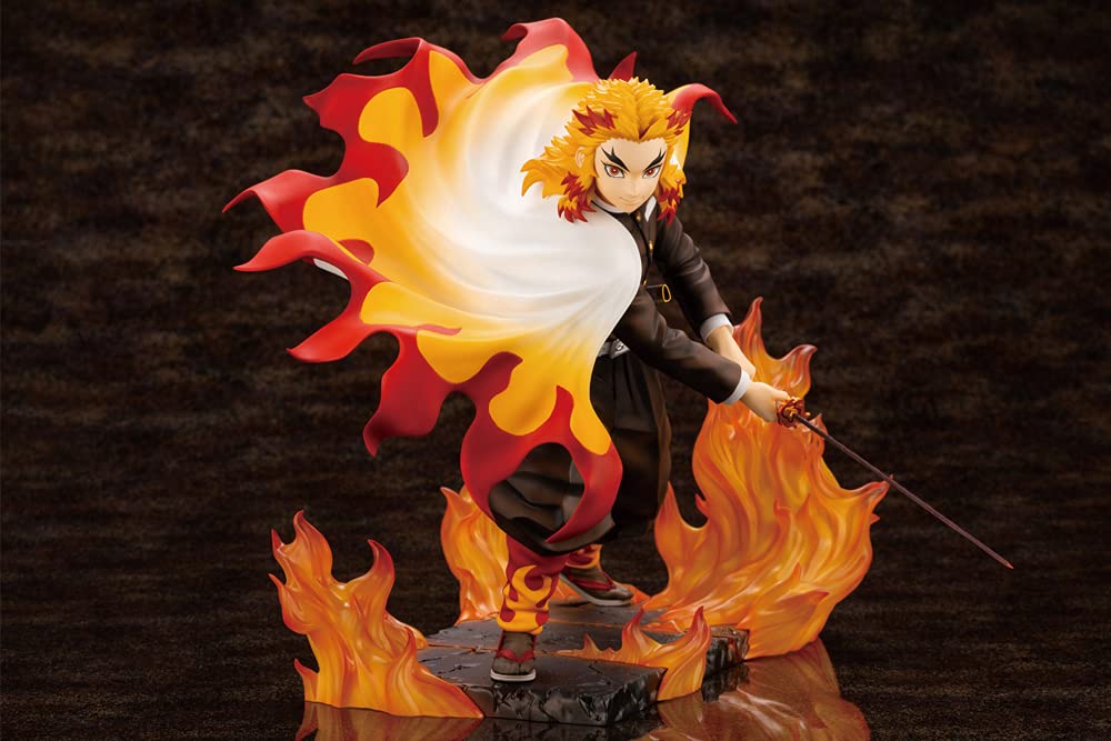 Kotobukiya PP927 Demon Slayer ARTFX J Kyojuro Rengoku Figure – Official Licensed, Base Stand Included