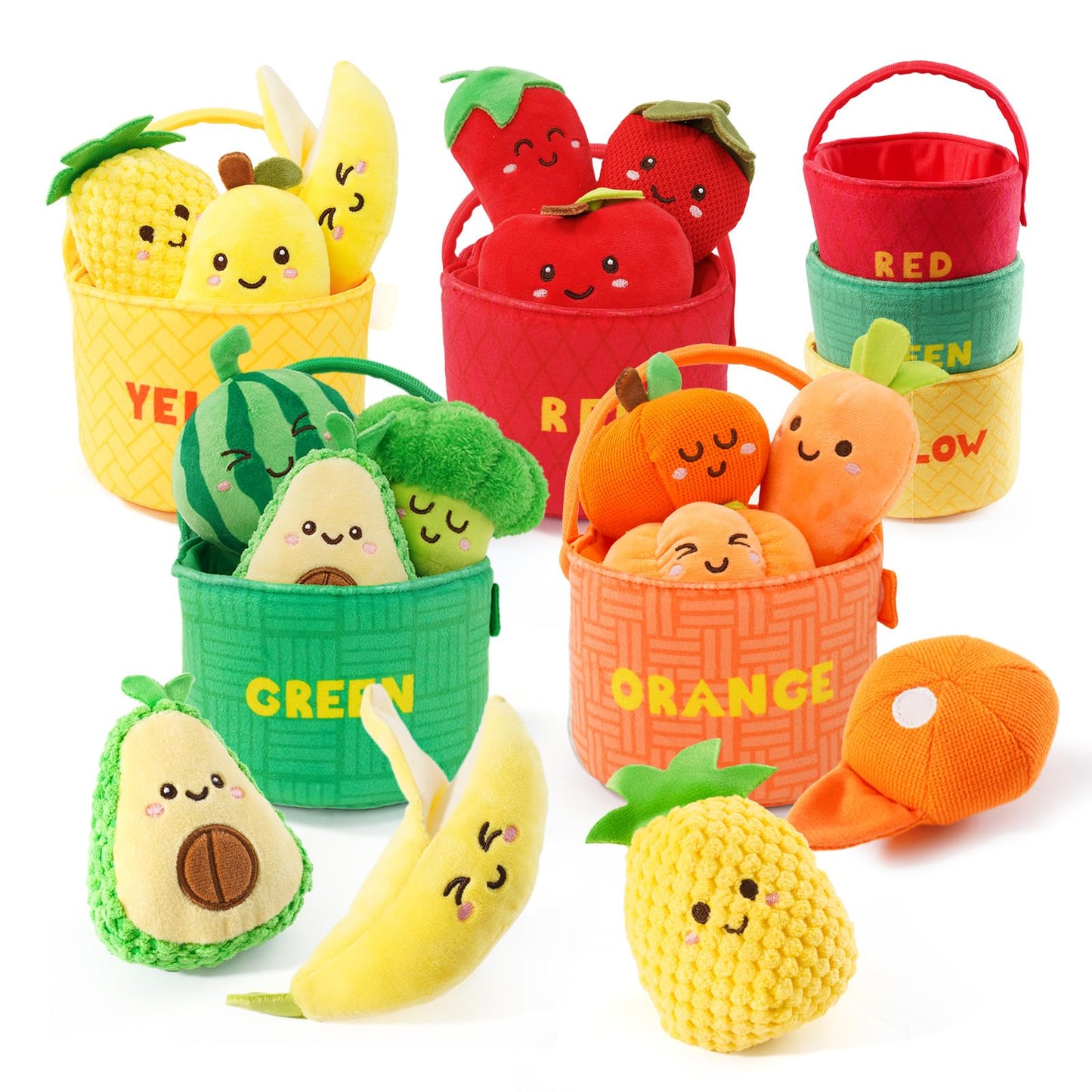 Koty Baby Sensory Toys: Montessori Sorting Basket & Soft Food Play for 6–12 Months
