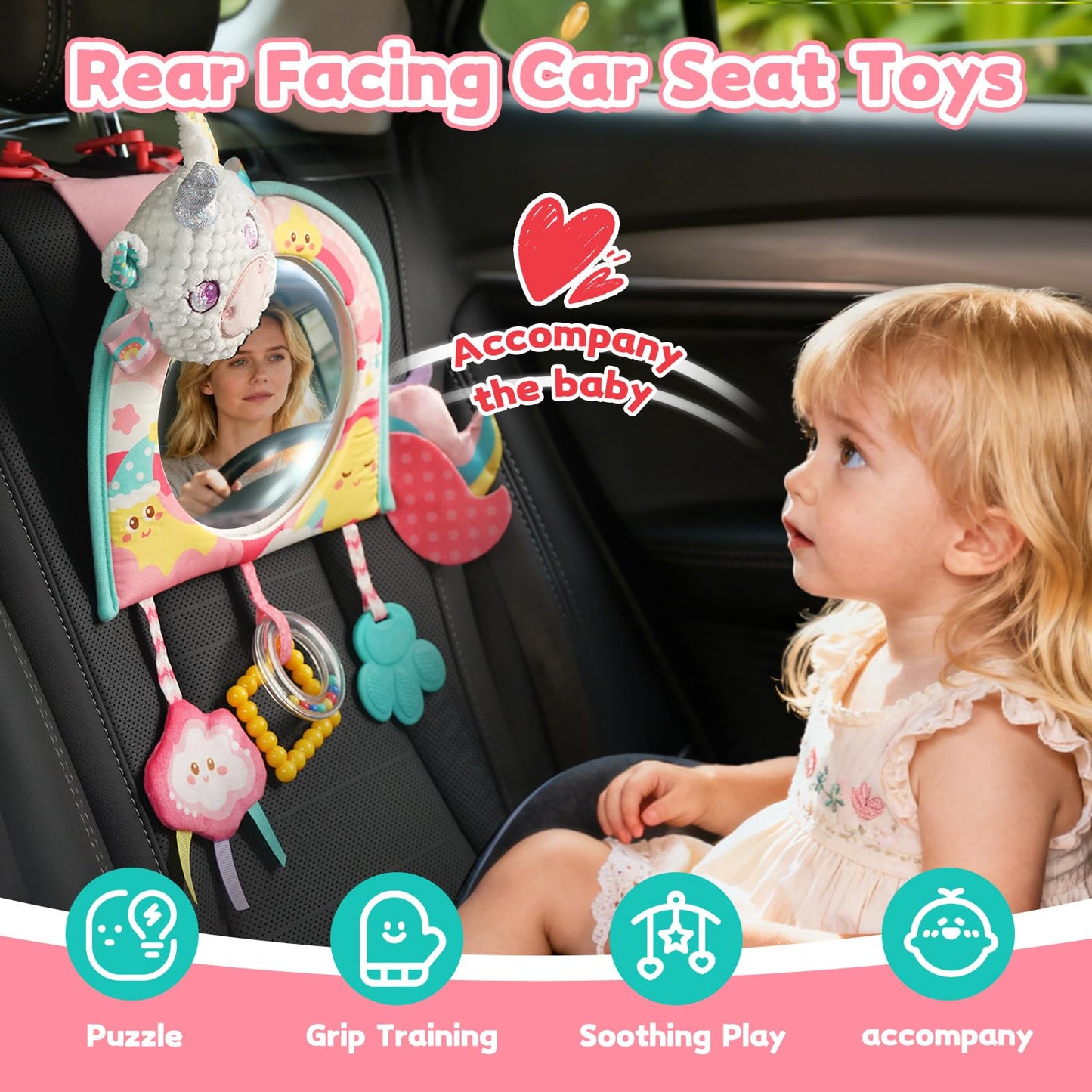 Koty Car Seat Toy - Kick & Play Activity Center with Mirror