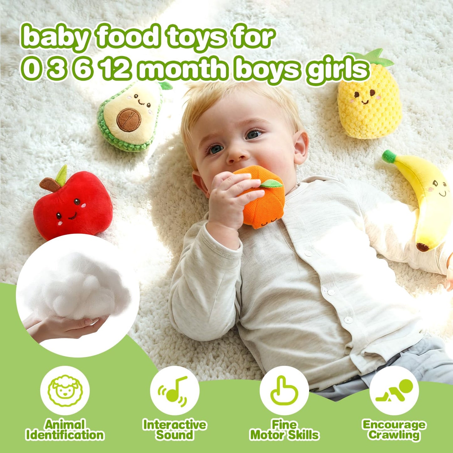 Koty Baby Sensory Toys: Montessori Sorting Basket & Soft Food Play for 6–12 Months