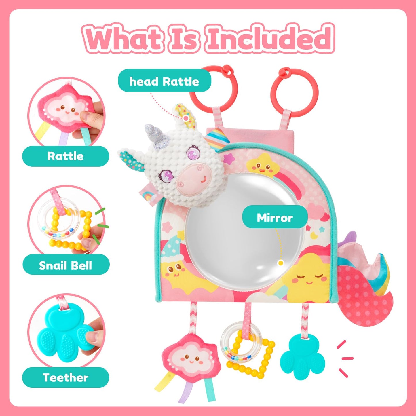 Koty Car Seat Toy - Kick & Play Activity Center with Mirror