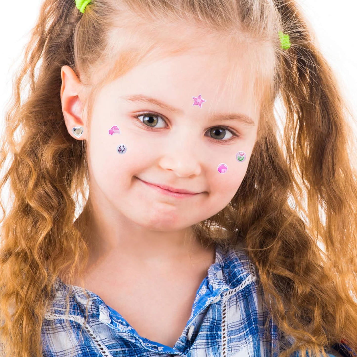 Koutey Butterfly Stick-On Earrings for Kids – 30 Pairs Unicorn Rainbow Self-Adhesive Earrings (Butterfly-01)