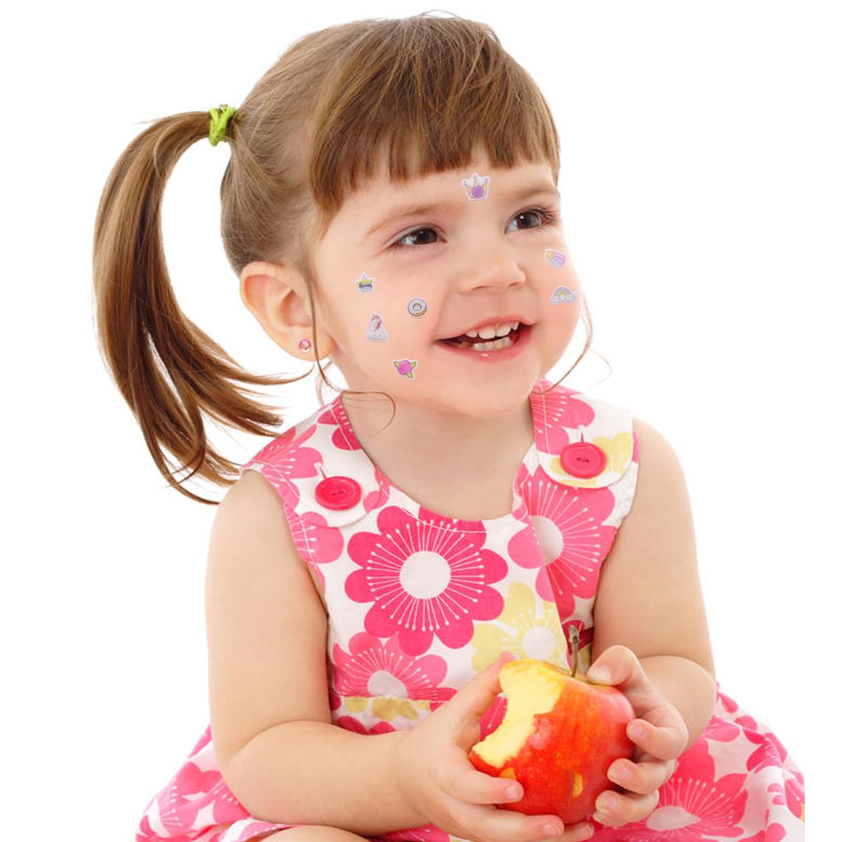 Koutey Stick-On Earrings - 3D Unicorn Glitter Stickers for Kids | 30 Pairs