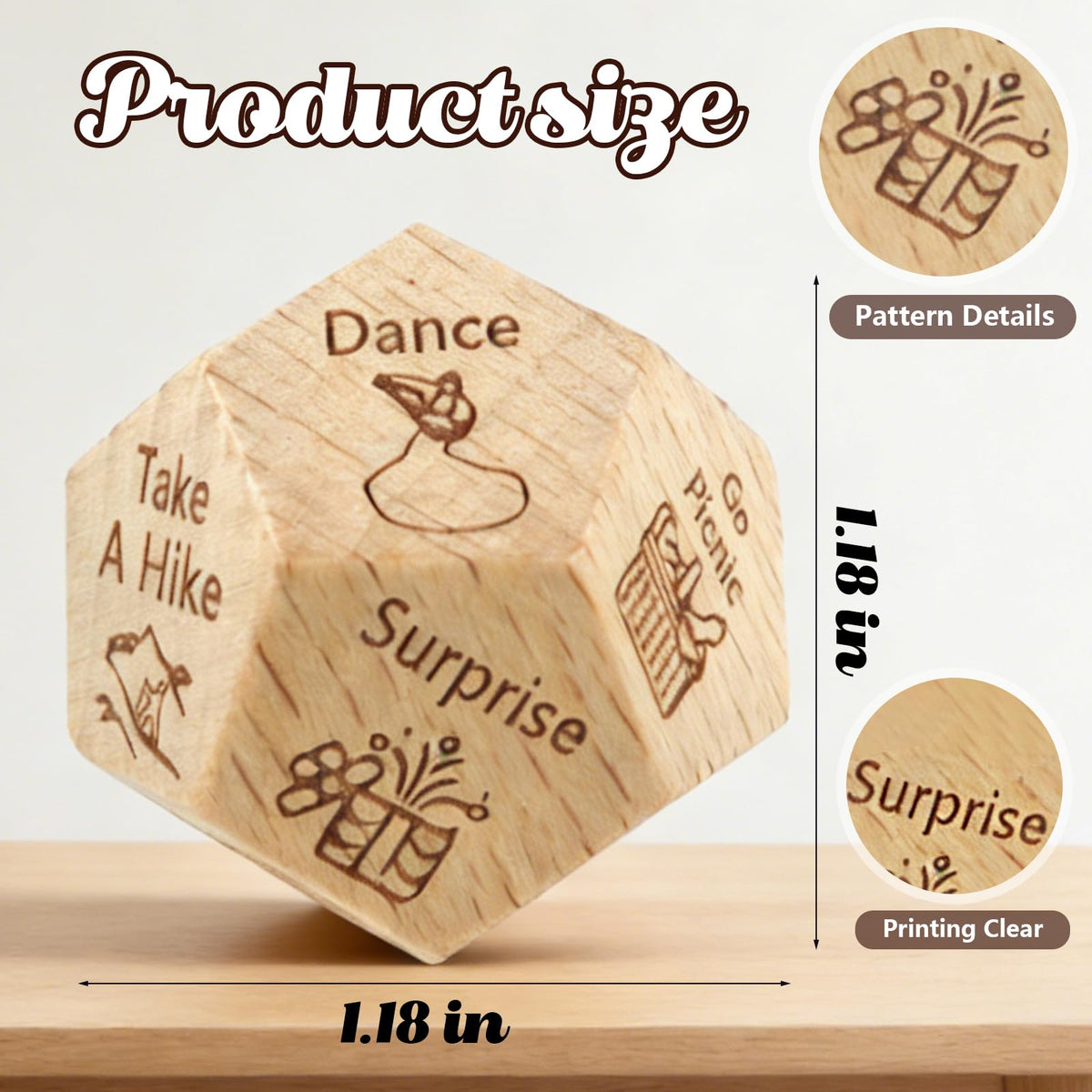 kowgical Valentine’s Day Gifts: Wooden Date Night Dice for Him & Her | Couple Activities & Date Ideas