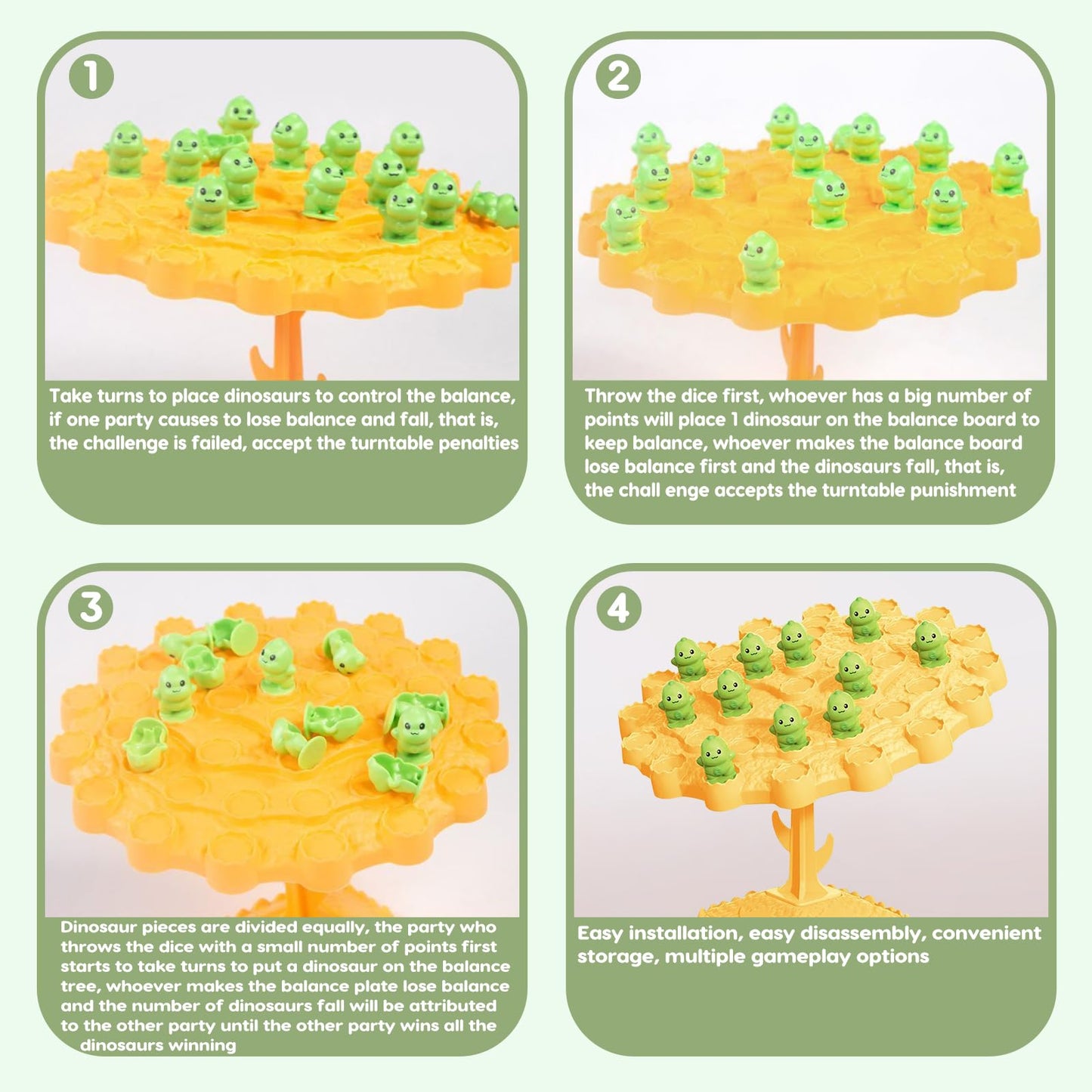 Kowgical Dinosaur Balance Tree Game – Two-Player Balance Board for Teens & Parties