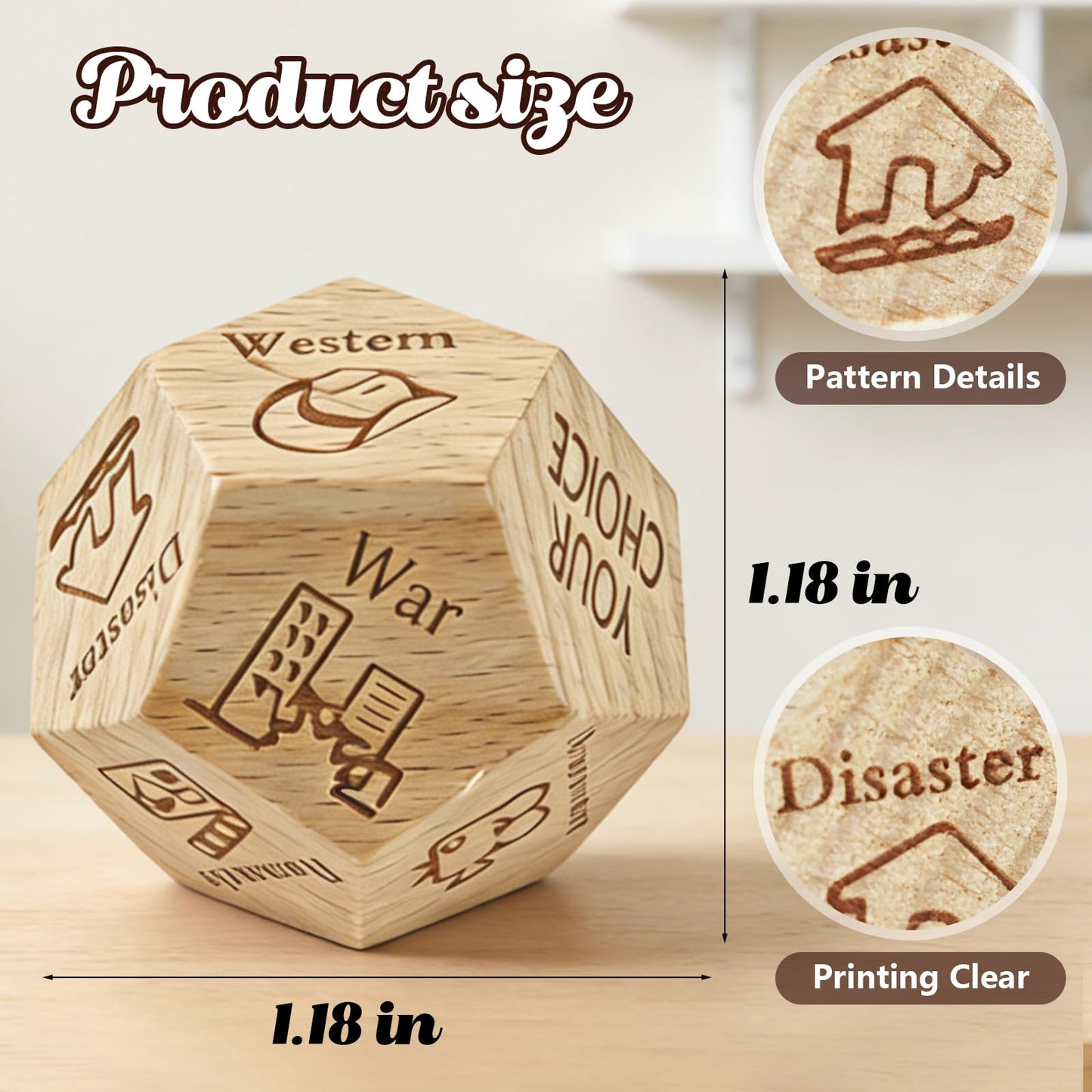 kowgical Valentine’s Day Gifts: Wooden Date Night Dice for Couples