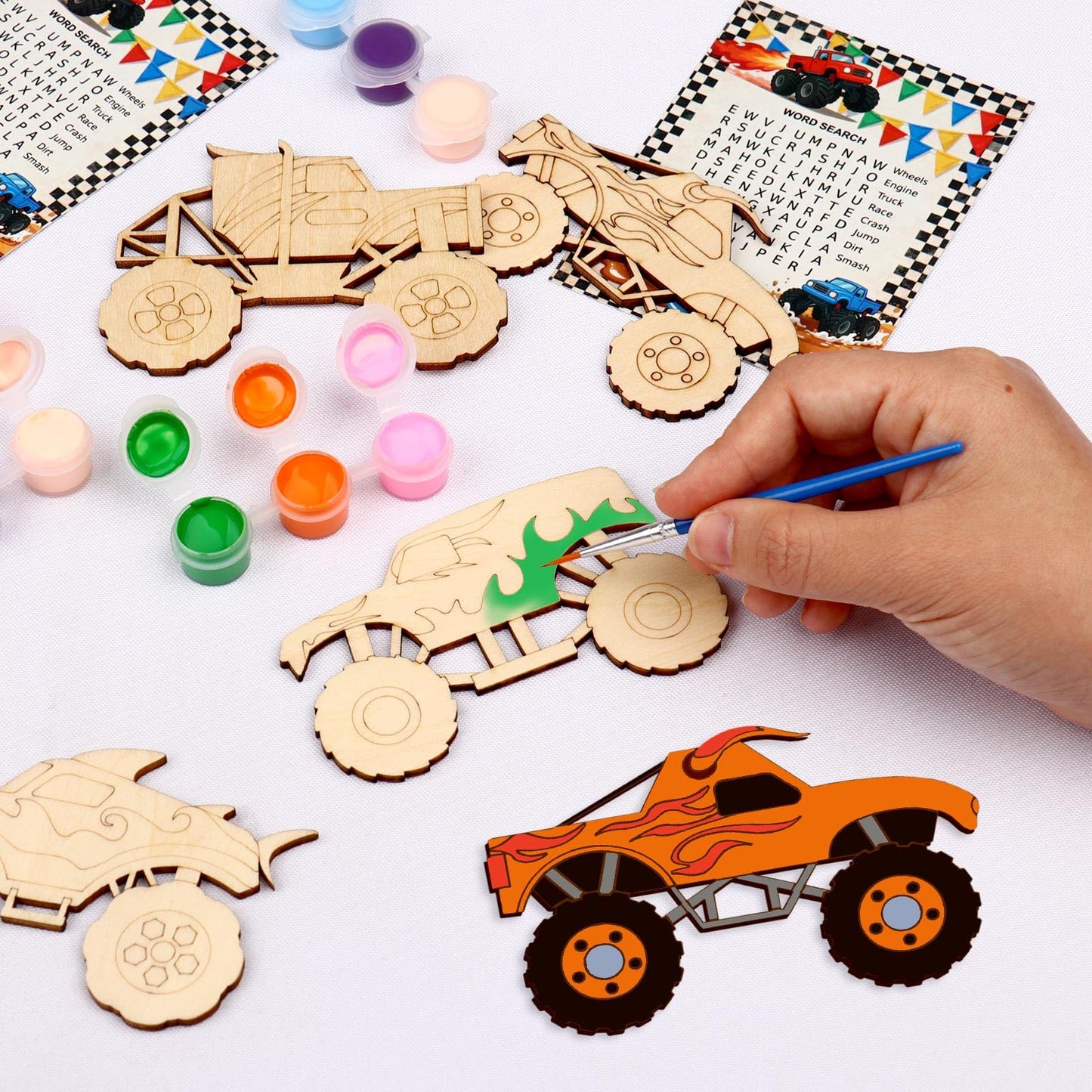 KOYILTD Monster Truck Valentine Card Kit – 12-Piece Classroom Craft for Kids