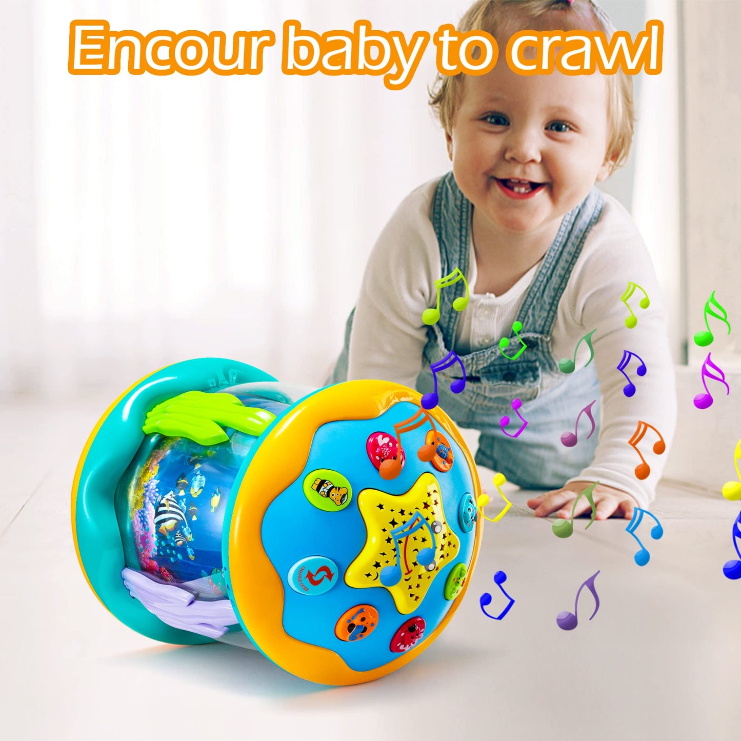 Koyiwa Musical Light-Up Tummy Time Toy – Ocean Projector for 6-18 Months