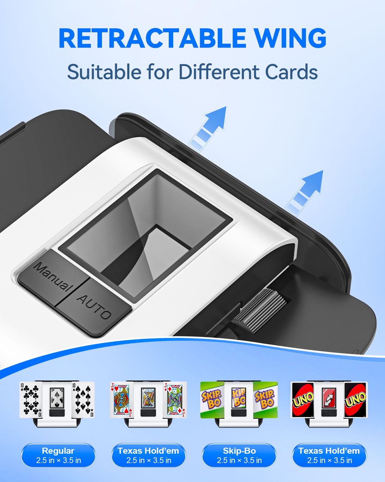 KPAW Automatic Card Shuffler Machine – 1-2 Decks, Low Noise, Rechargeable & Portable