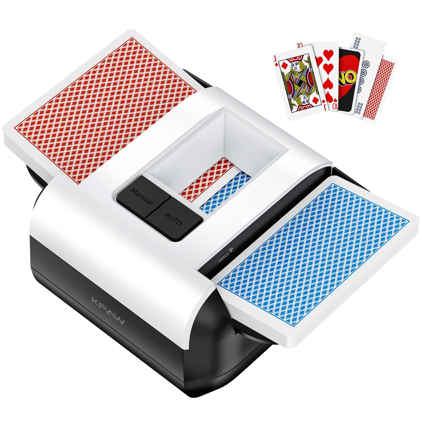 KPAW Card Shuffler 2 Deck – Rechargeable, Low-Noise Dual-Mode Auto Shuffler
