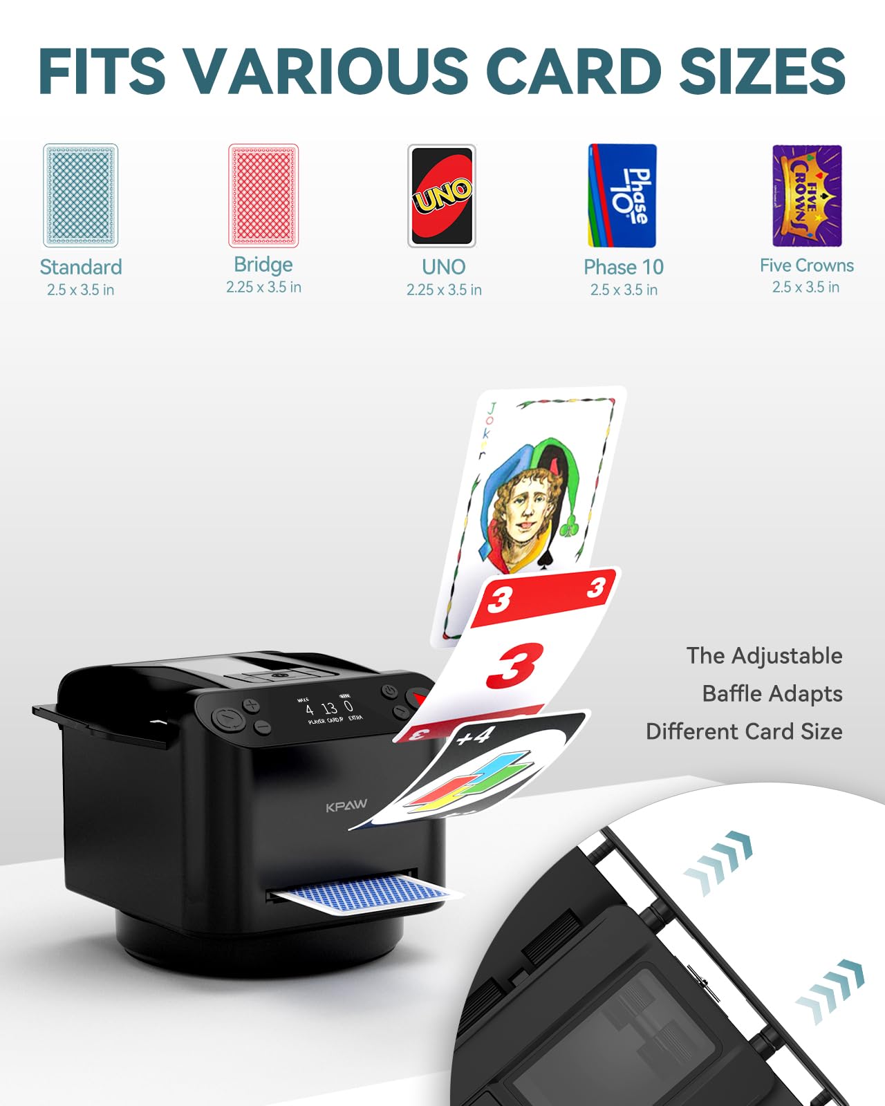 KPAW Automatic Card Shuffler & Dealer – 12 Players, 4 Remotes, Rechargeable