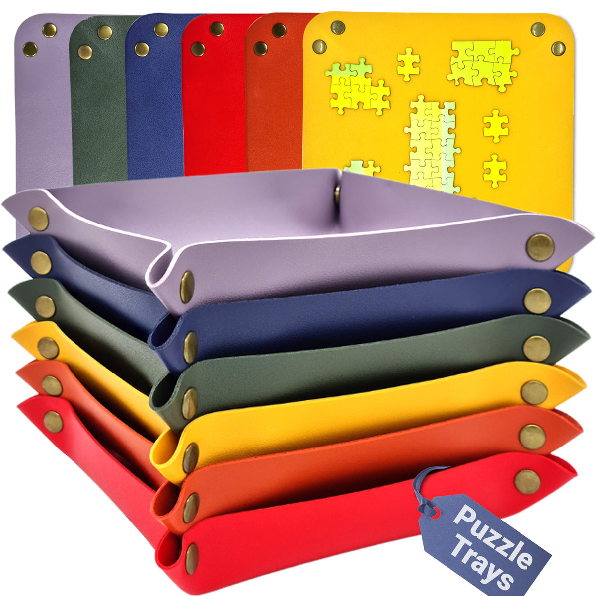 Kraftex Puzzle Sorting Trays - 6-Pack Stackable Puzzle Organizer for 1000-4800 Pieces