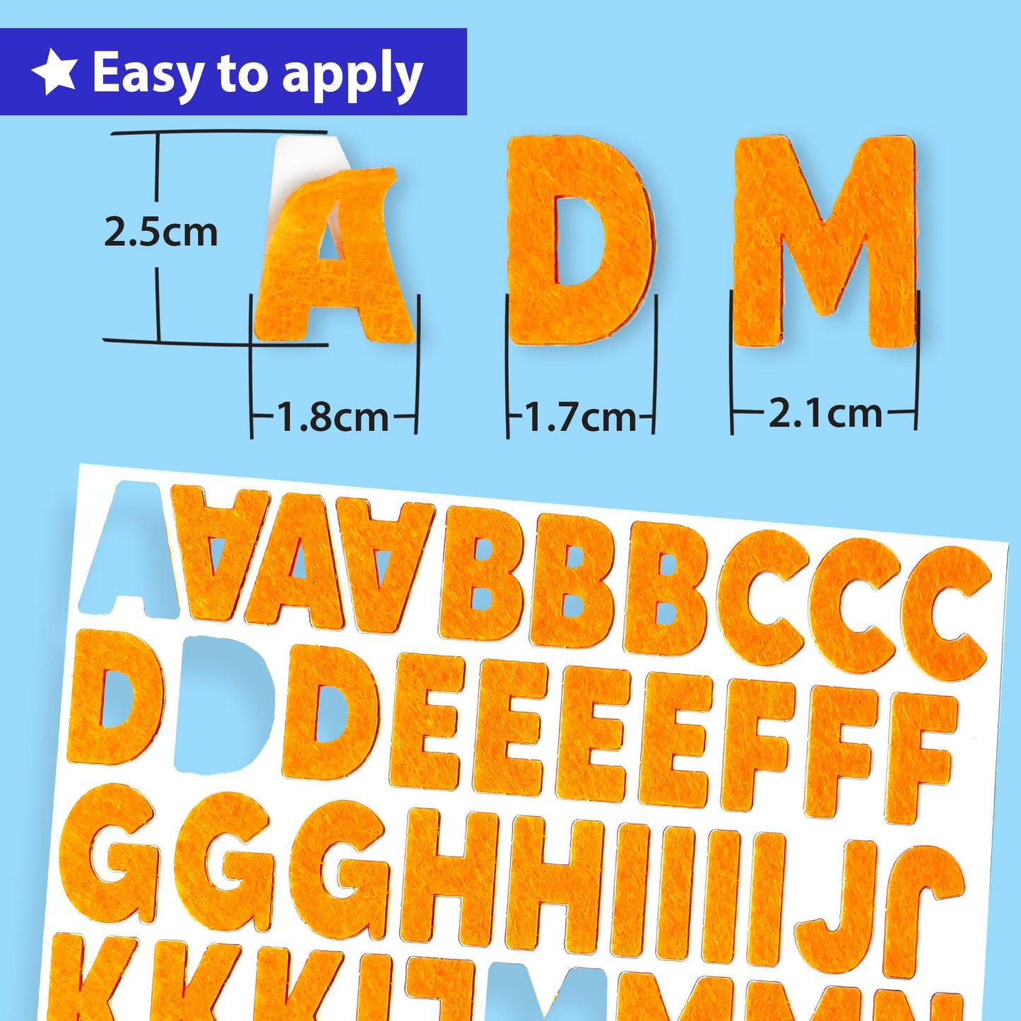 KRAFUN 500+ Felt Stickers for Toddlers & Kids – Self-Adhesive Alphabet, Numbers & Shapes