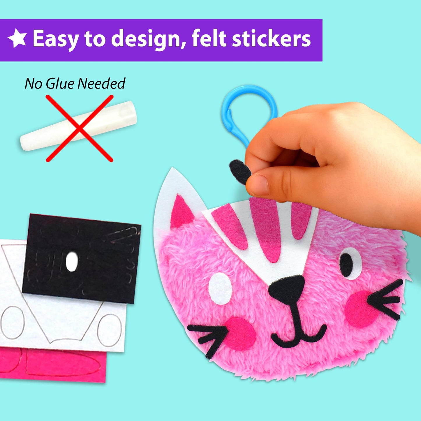 KRAFUN My First Sewing Animal Kit for Kids – 5 Easy Projects, Safe Materials, No-Mess Craft