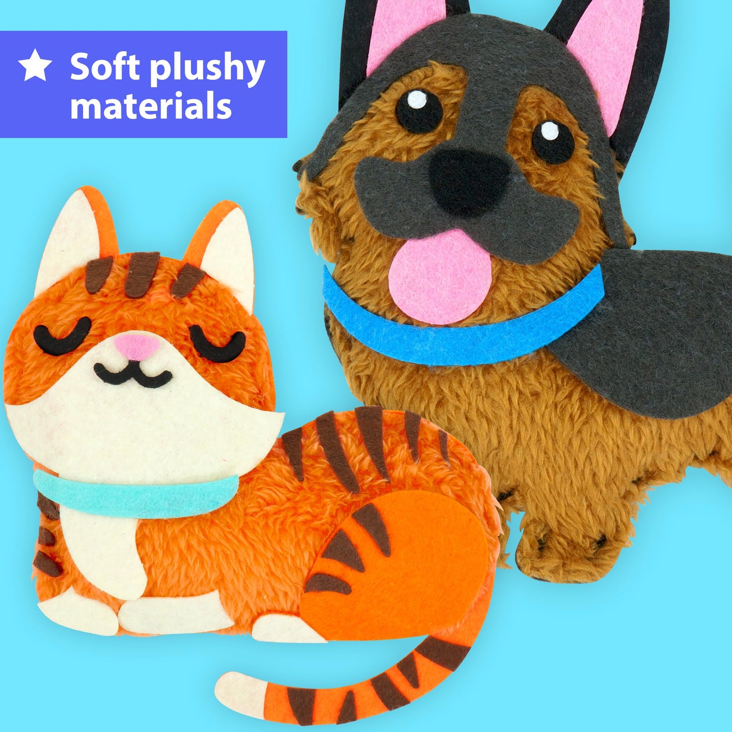KRAFUN Easy Sewing Kit for Beginners – 8 Plush Dog & Cat Projects for Kids