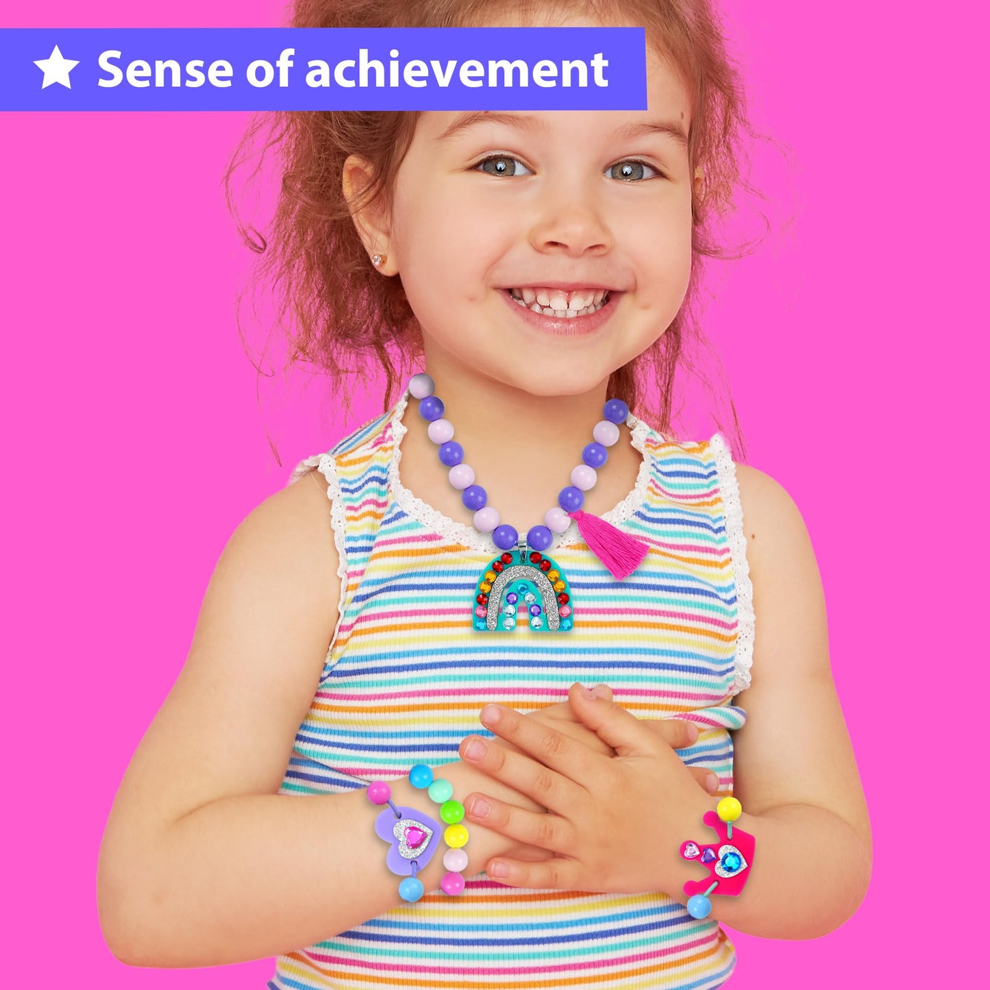 KRAFUN Unicorn & Princess Jewelry Making Kit for Girls – DIY Beads, Charms & Gems | Ages 4-8+