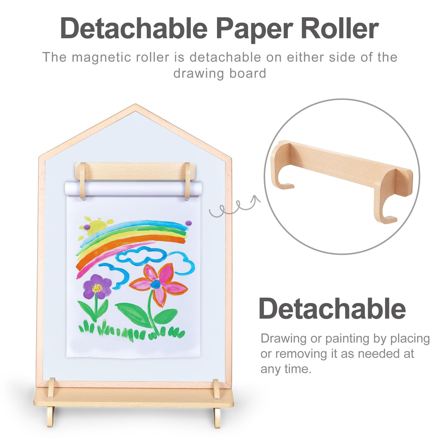 KRAND Double-Sided Magnetic Drawing Board for Kids | Wall Mountable Art Easel