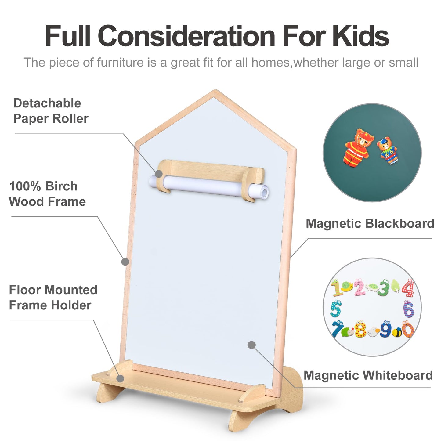 KRAND Double-Sided Magnetic Drawing Board for Kids | Wall Mountable Art Easel