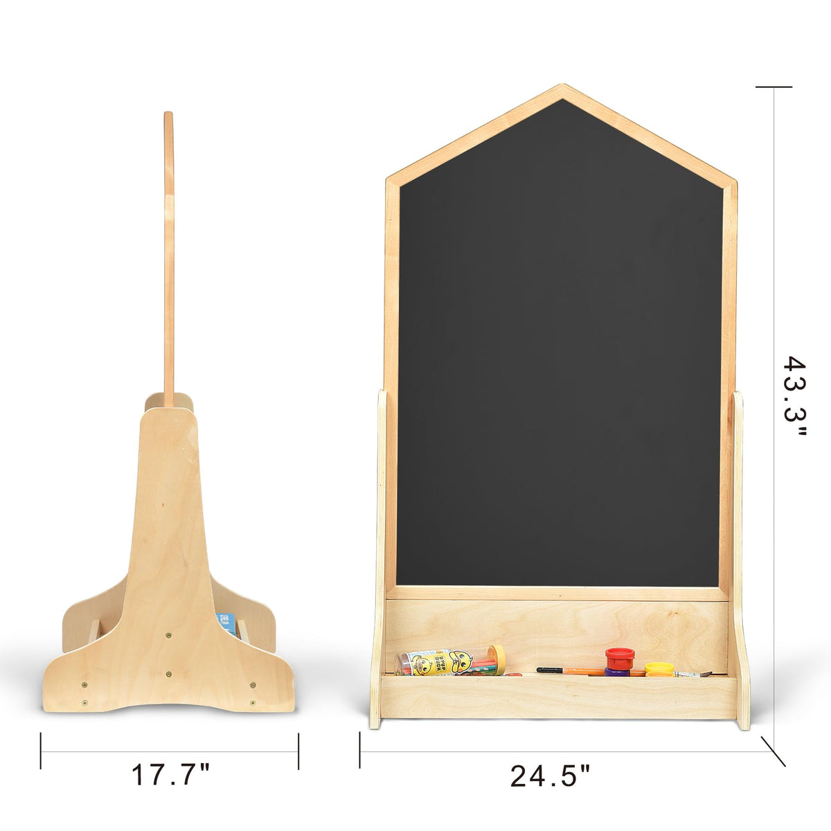 KRAND House Design Double-Sided Magnetic Drawing Board — Extra Large Wall-Mount Easel for Kids