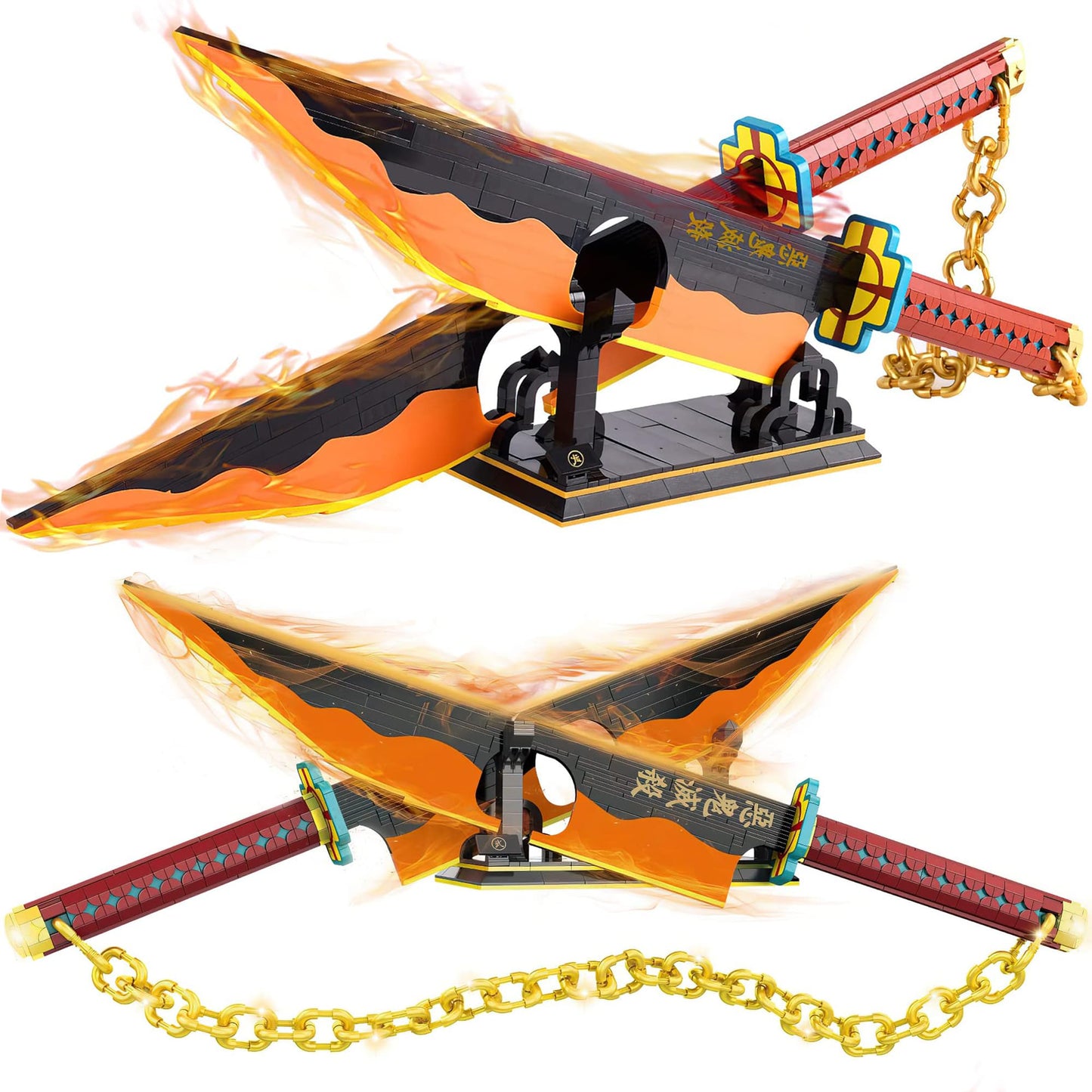 Kravkind 1478pcs 82-inch Samurai Sword Building Block Model with Scabbard & Stand | Ideal Gift for Anime Fans
