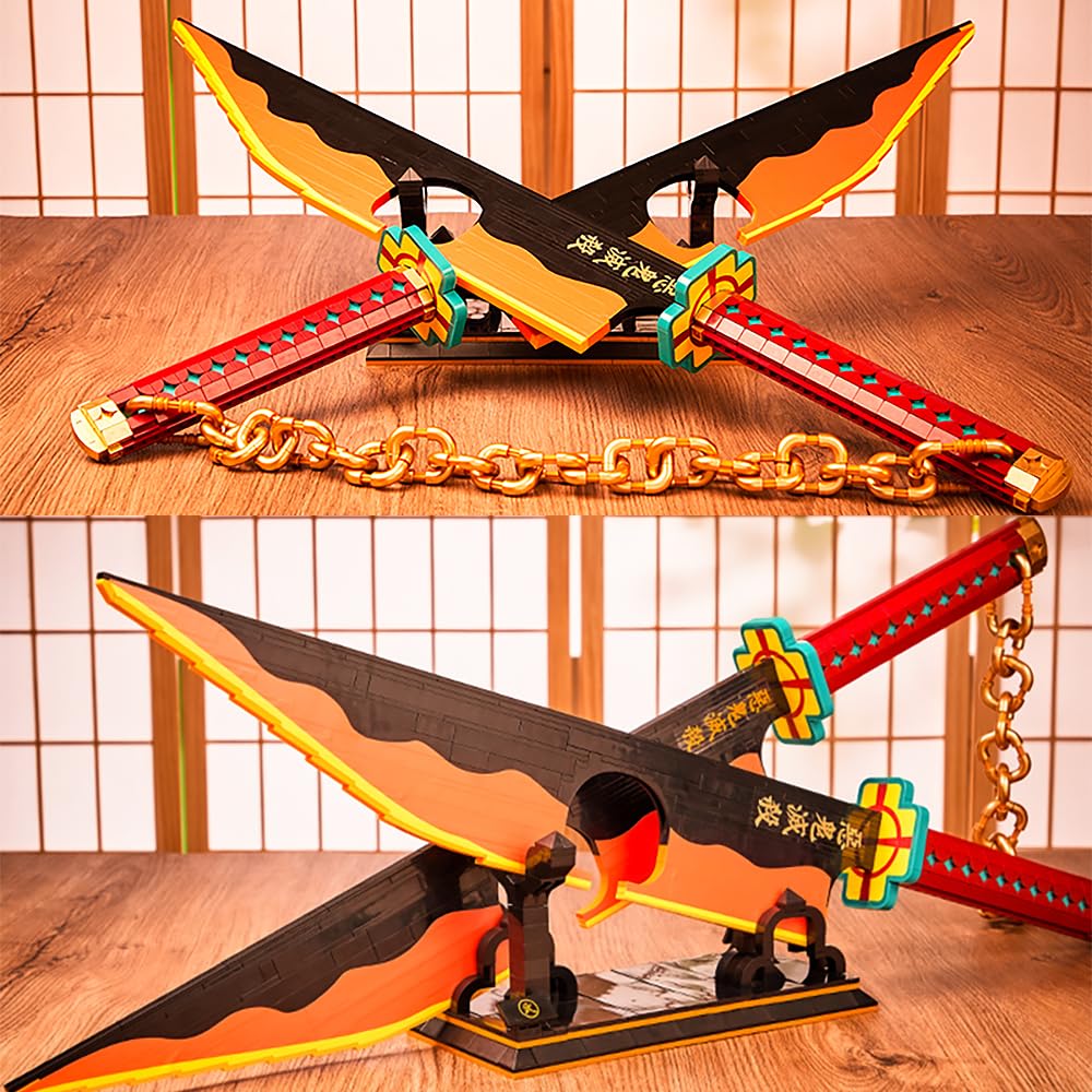 Kravkind 1478pcs 82-inch Samurai Sword Building Block Model with Scabbard & Stand | Ideal Gift for Anime Fans