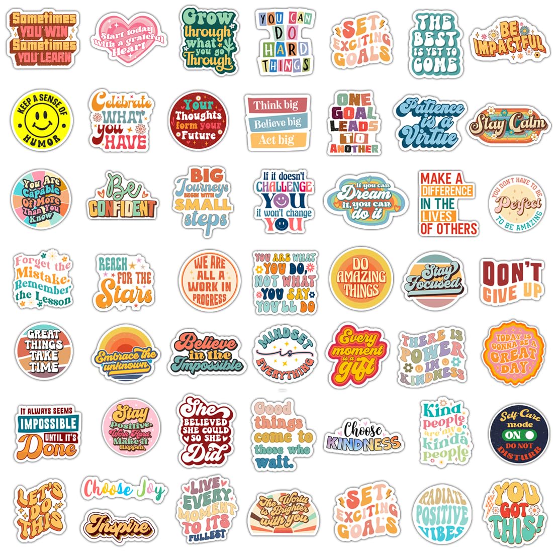 Krazy4K 100 Pack Motivational Stickers – Inspirational Decals for Laptops & Water Bottles