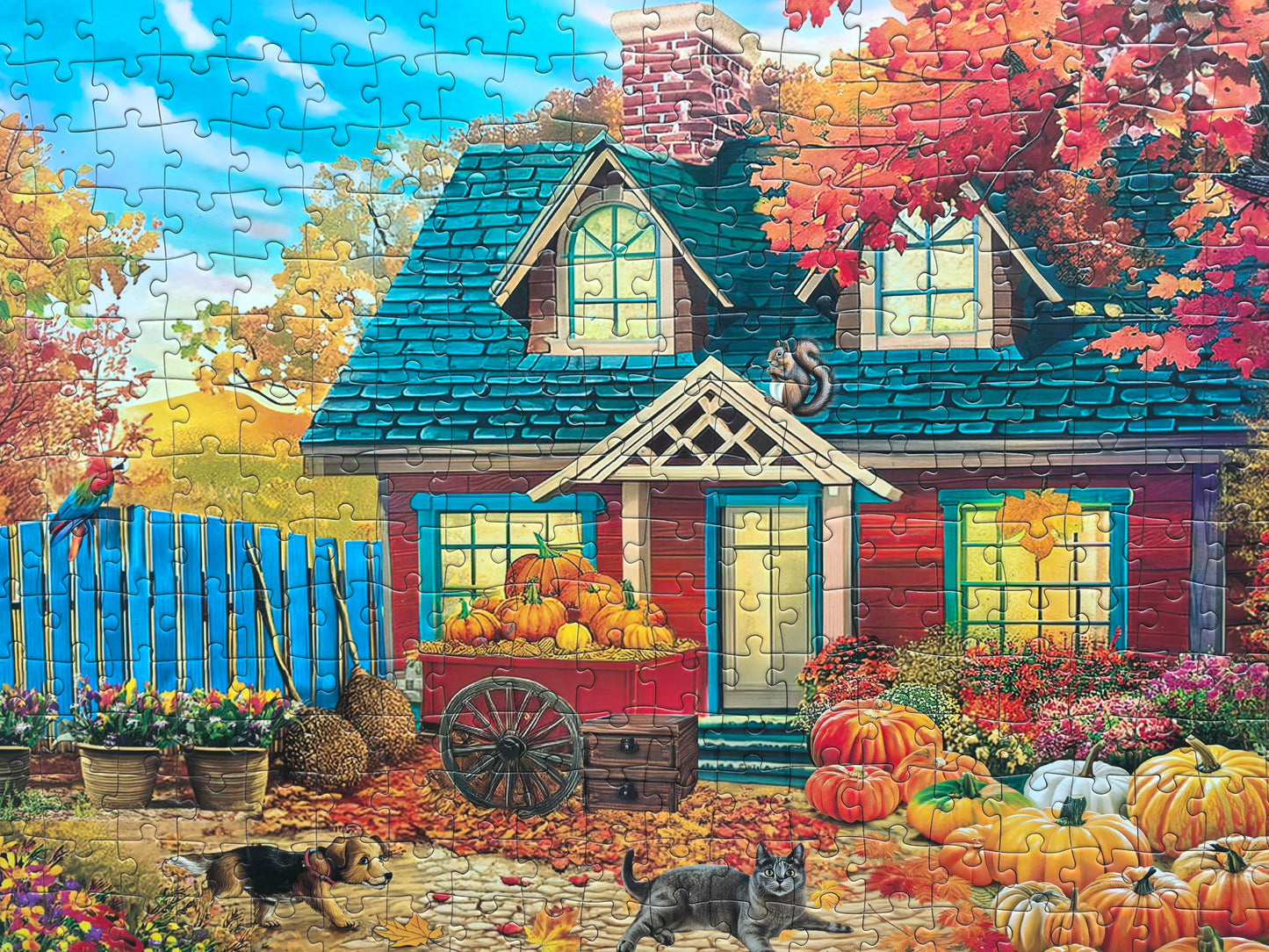Kribin 300 Piece Fall Puzzle for Adults & Seniors – Autumn Pumpkin Harvest
