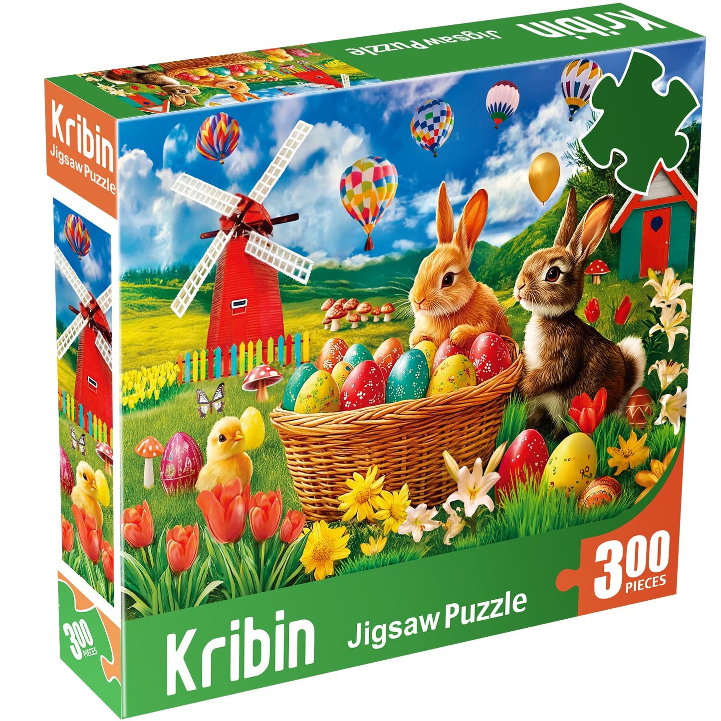Kribin 300-Piece Easter Puzzle – For All Ages + Poster