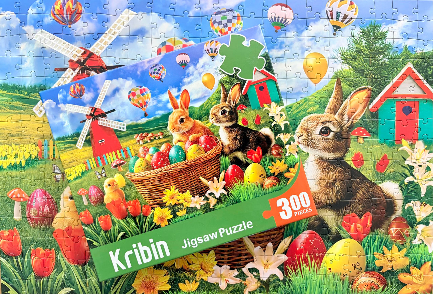 Kribin 300-Piece Easter Puzzle – For All Ages + Poster