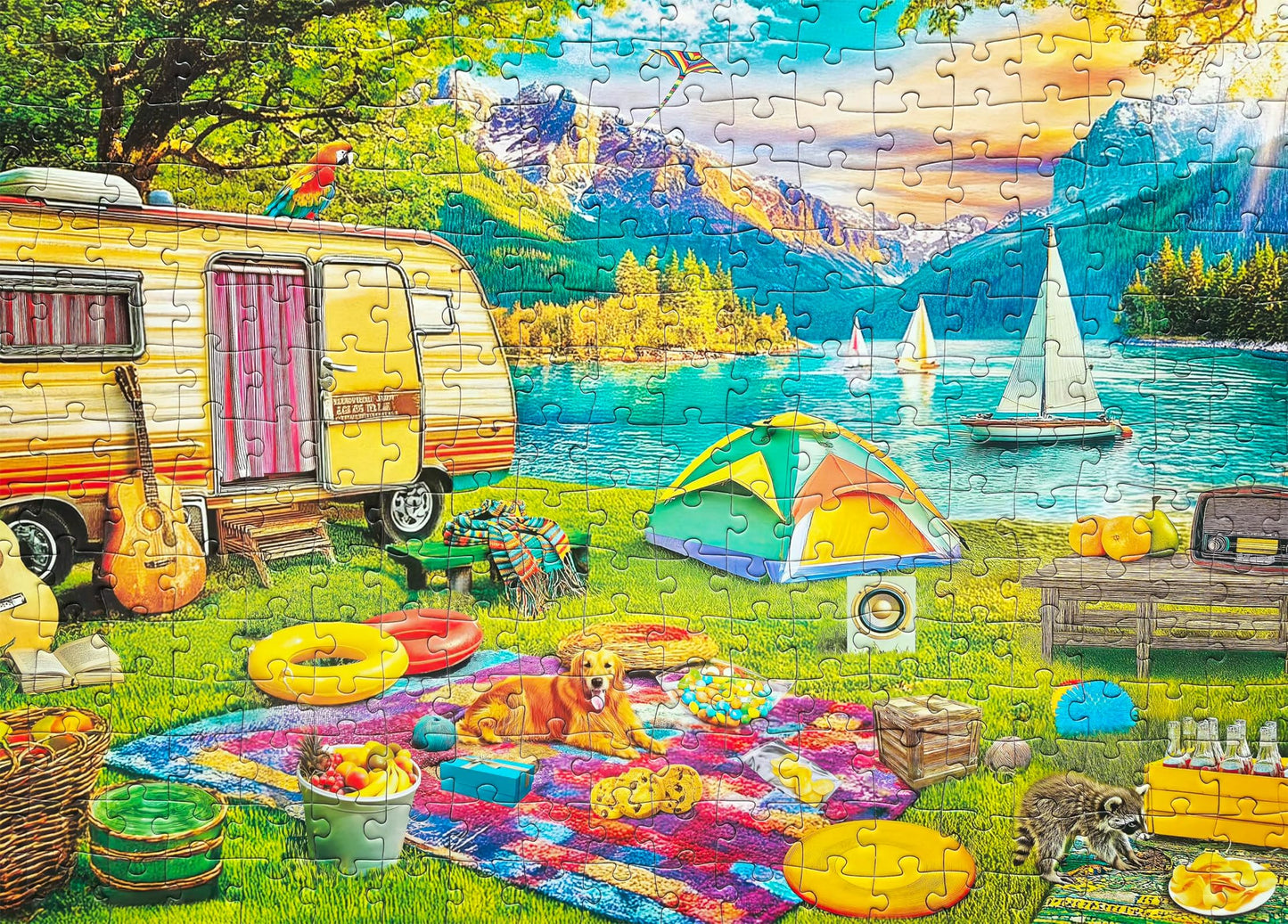 Kribin 300-Piece Lake Camping Puzzle – Large Pieces for Adults & Seniors