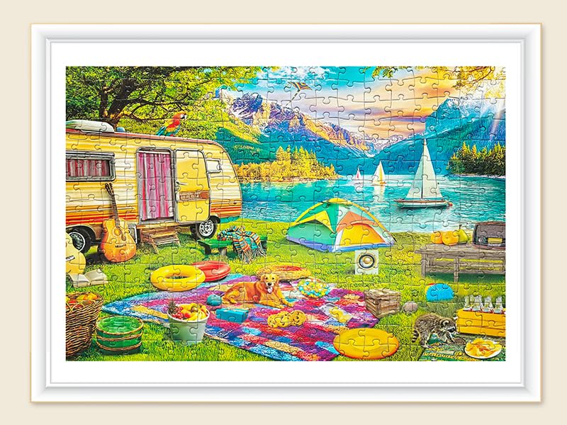 Kribin 300-Piece Lake Camping Puzzle – Large Pieces for Adults & Seniors