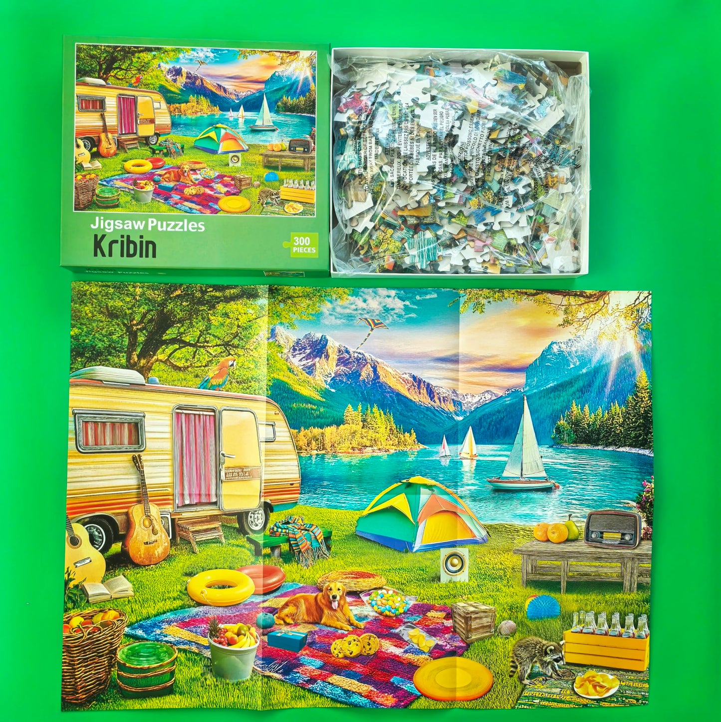Kribin 300-Piece Lake Camping Puzzle – Large Pieces for Adults & Seniors