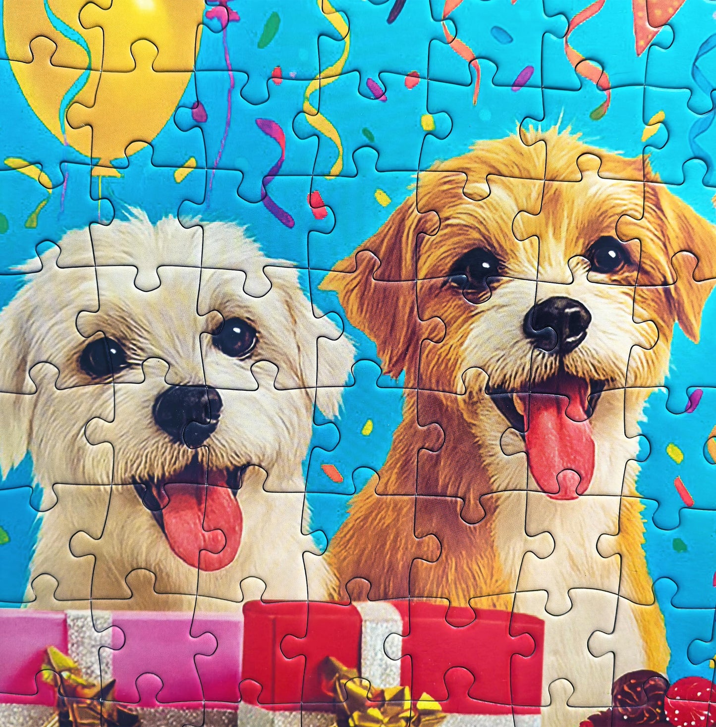 Kribin 300-Piece Jigsaw Puzzle – Puppy Birthday Party | Large Piece for Kids & Adults