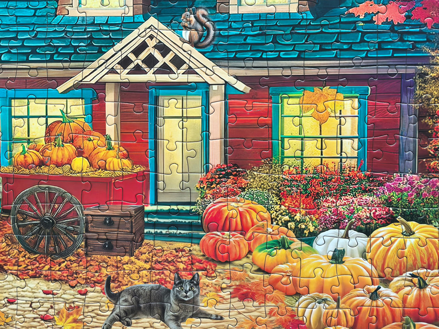 Kribin 300 Piece Fall Puzzle for Adults & Seniors – Autumn Pumpkin Harvest