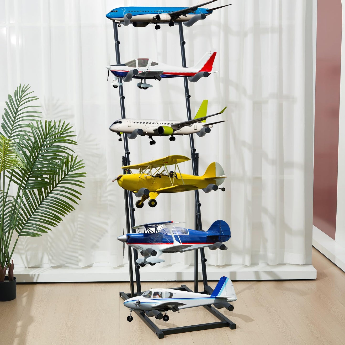 Kritkin RC Airplanes Storage Rack – 18-Inch Display Stand with Adjustable Shelves