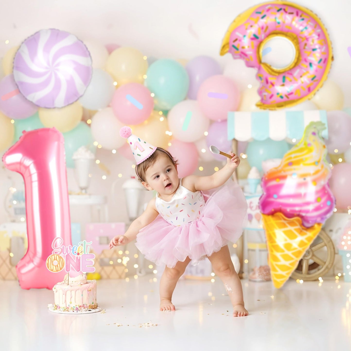 Kriyokiaa Sweet One Birthday Decorations Kit for Girls – 150 Pcs Party Set