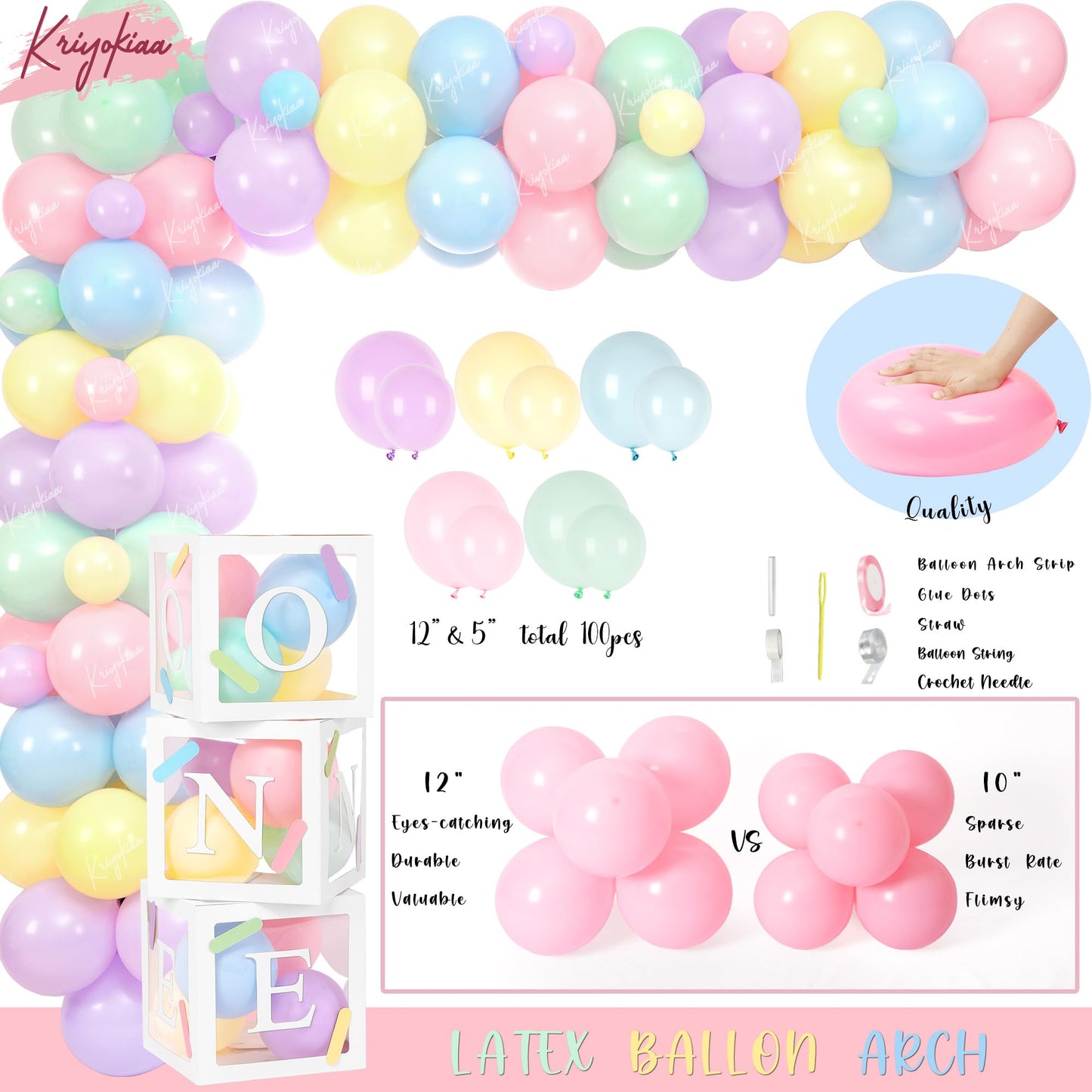 Kriyokiaa Sweet One Birthday Decorations Kit for Girls – 150 Pcs Party Set