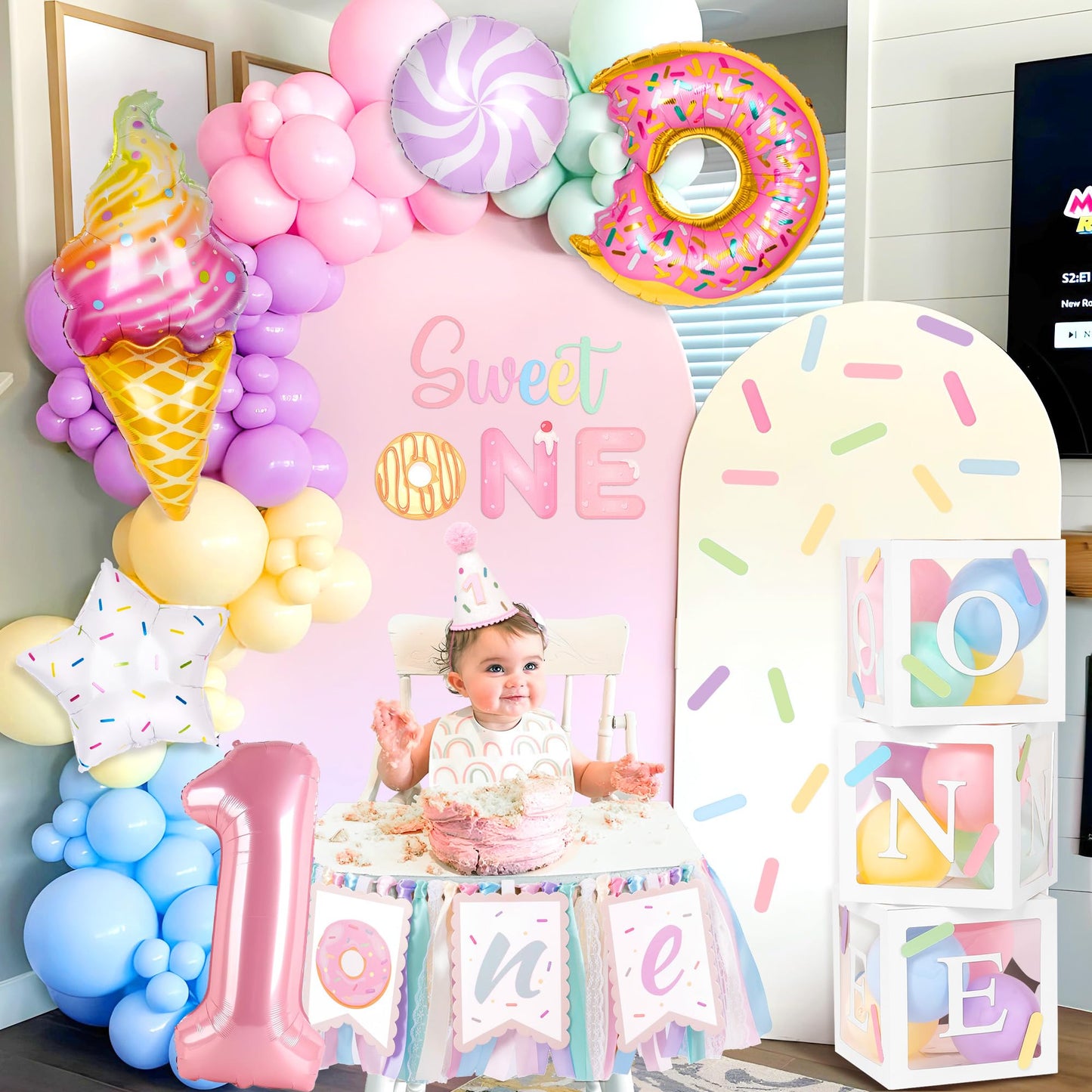 Kriyokiaa Sweet One Birthday Decorations Kit for Girls – 150 Pcs Party Set