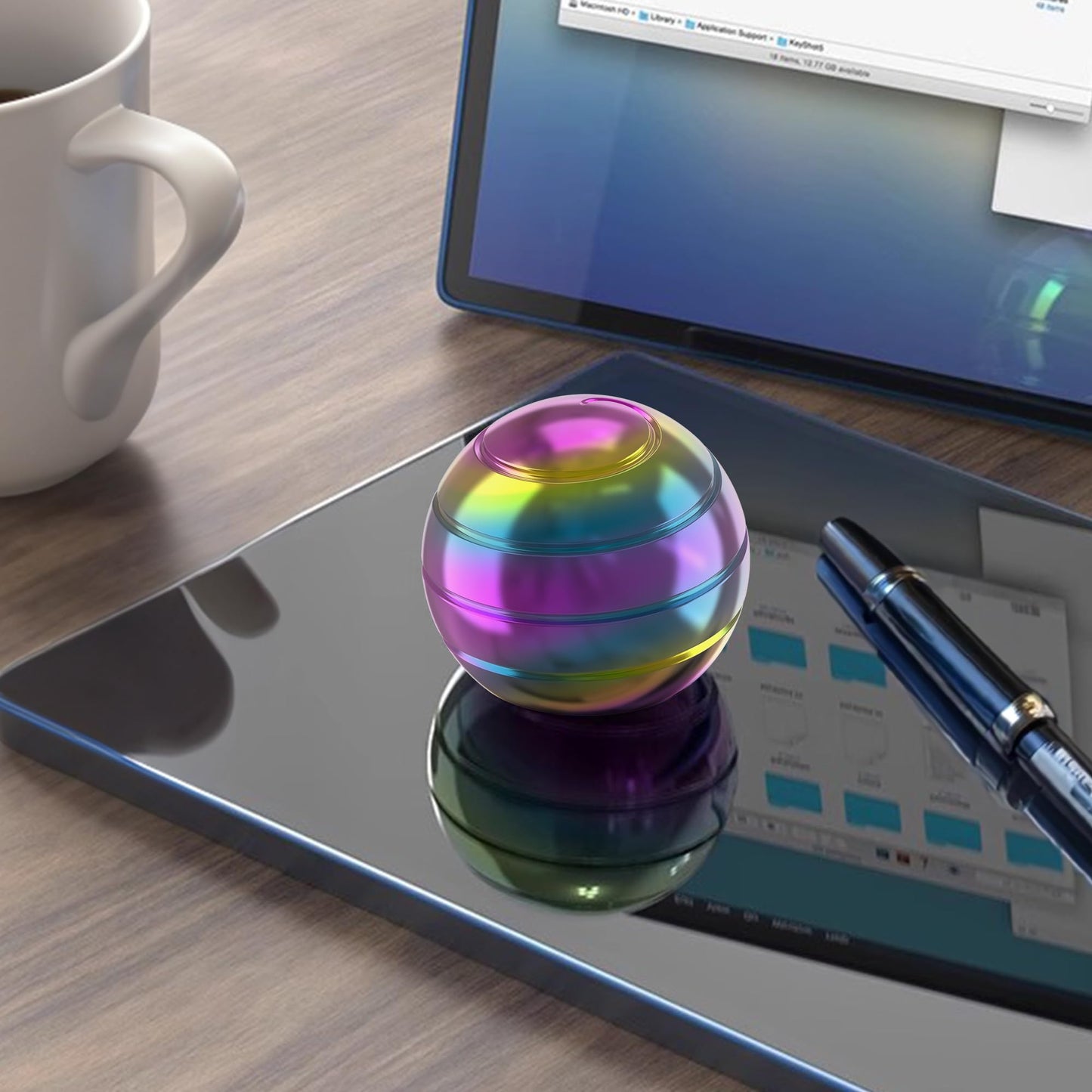 Kryfa Hypnotic Kinetic Desk Toy – Rainbow Spin for Focus & Fidgeting