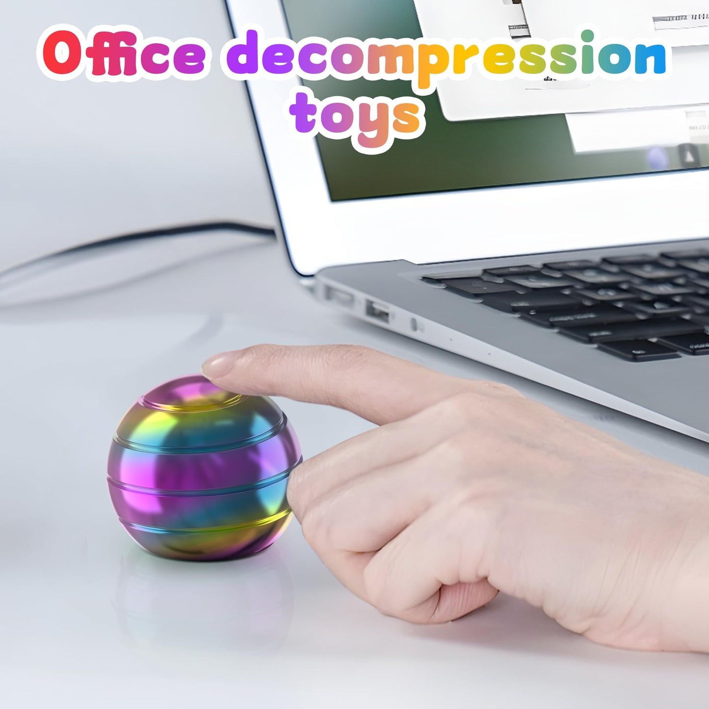 Kryfa Hypnotic Kinetic Desk Toy – Rainbow Spin for Focus & Fidgeting