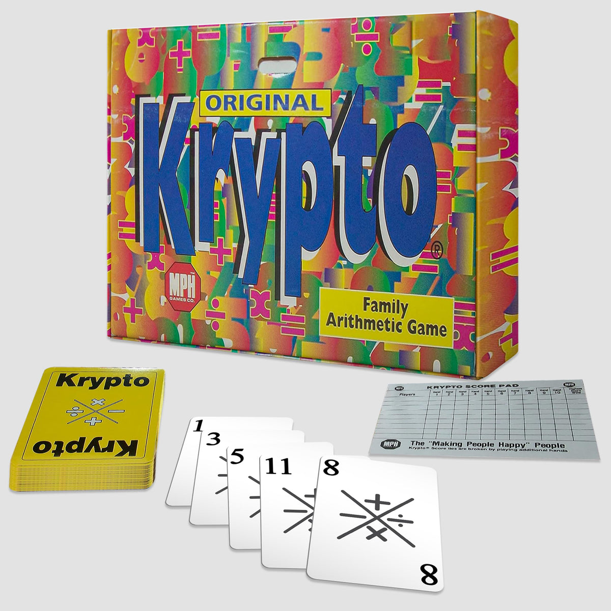 Krypto Original Arithmetic Game – Card Game for Multiplication, Division, Addition & Subtraction | 56 Cards