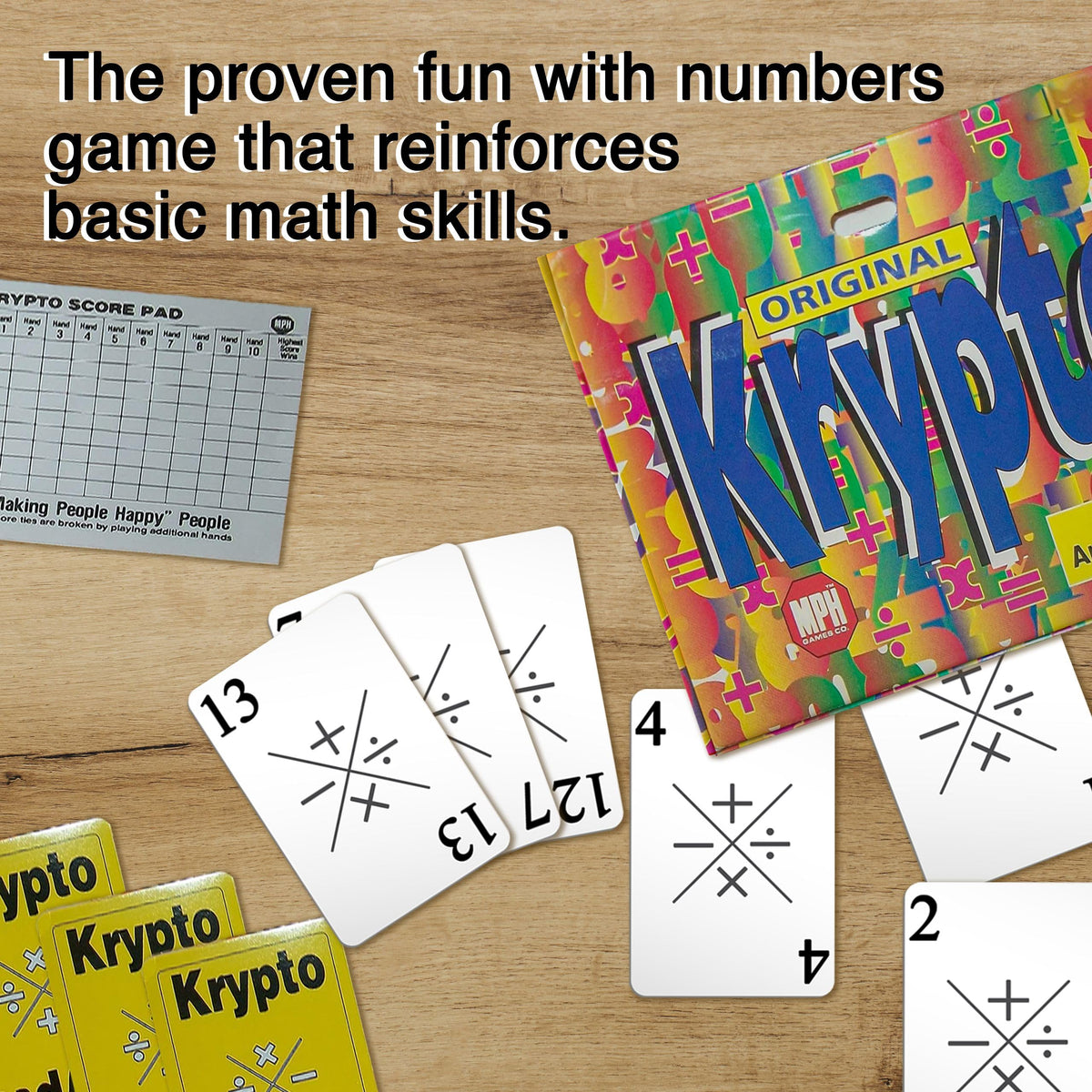 Krypto Original Arithmetic Game – Card Game for Multiplication, Division, Addition & Subtraction | 56 Cards