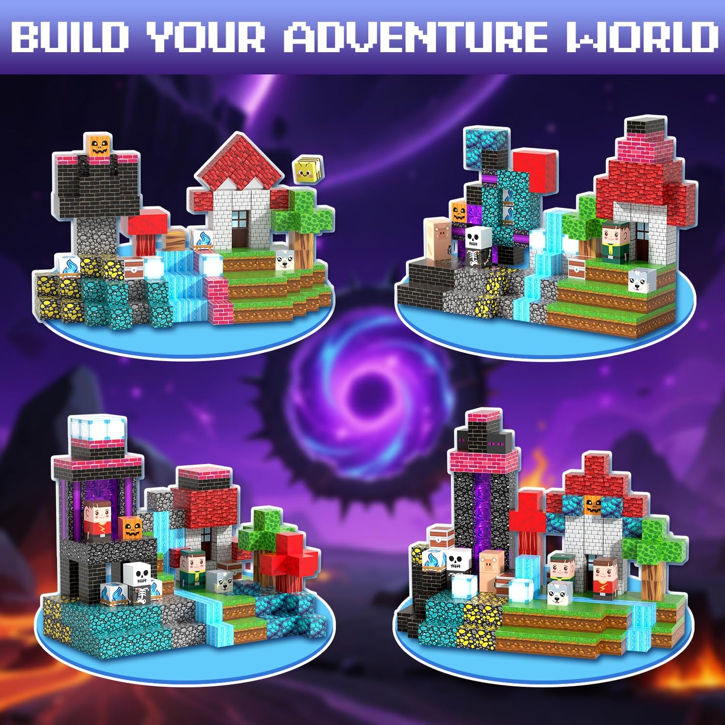 Kryzomat 150PCS Magnetic Blocks – Magnetic Building Tiles for Kids 3+