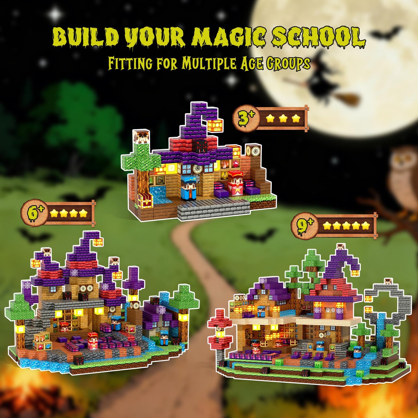 Kryzomat 150PCS Magnetic Blocks with Light-Up Cubes – STEM Building Toy for Kids 3-12