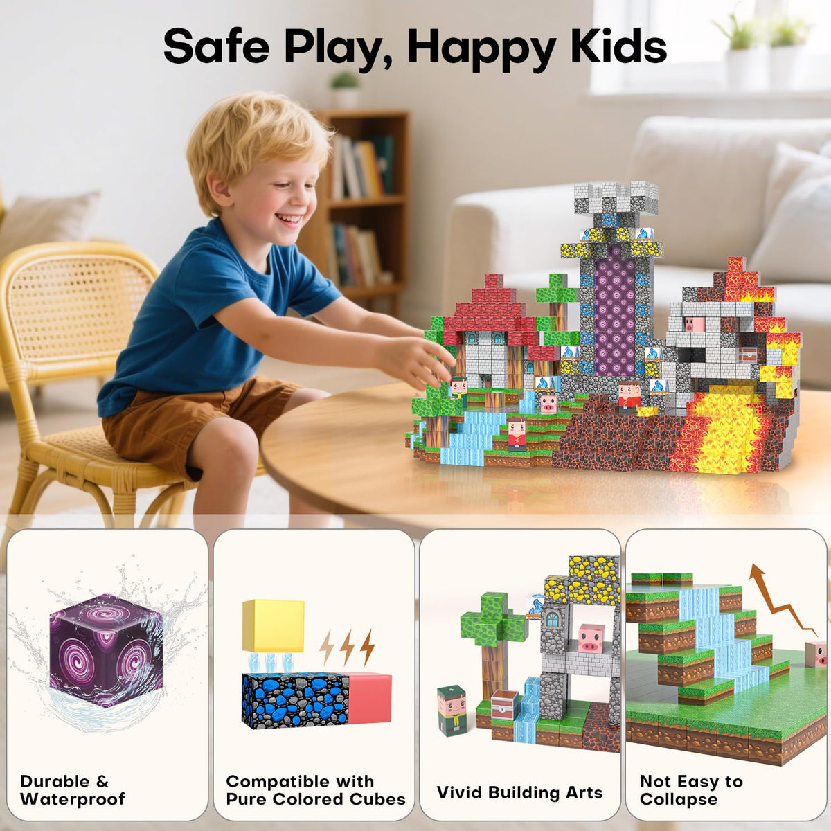 Kryzomat 100PCS Magnetic Blocks - Creative Magnetic Tile Toys for Kids 3+ | STEM & Building Set