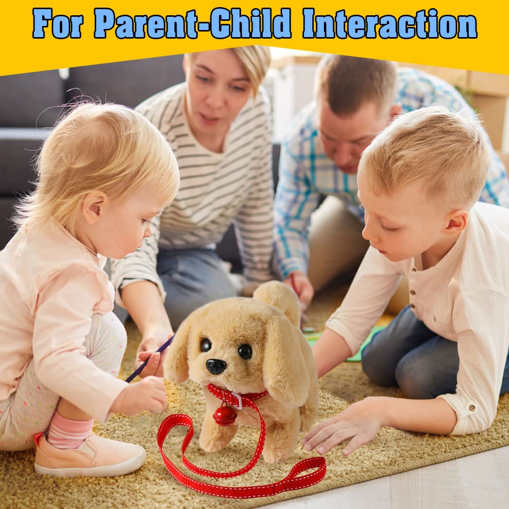 KSABVAIA Plush Golden Retriever Toy Puppy – Interactive Walking, Barking & Tail-Wagging Fun