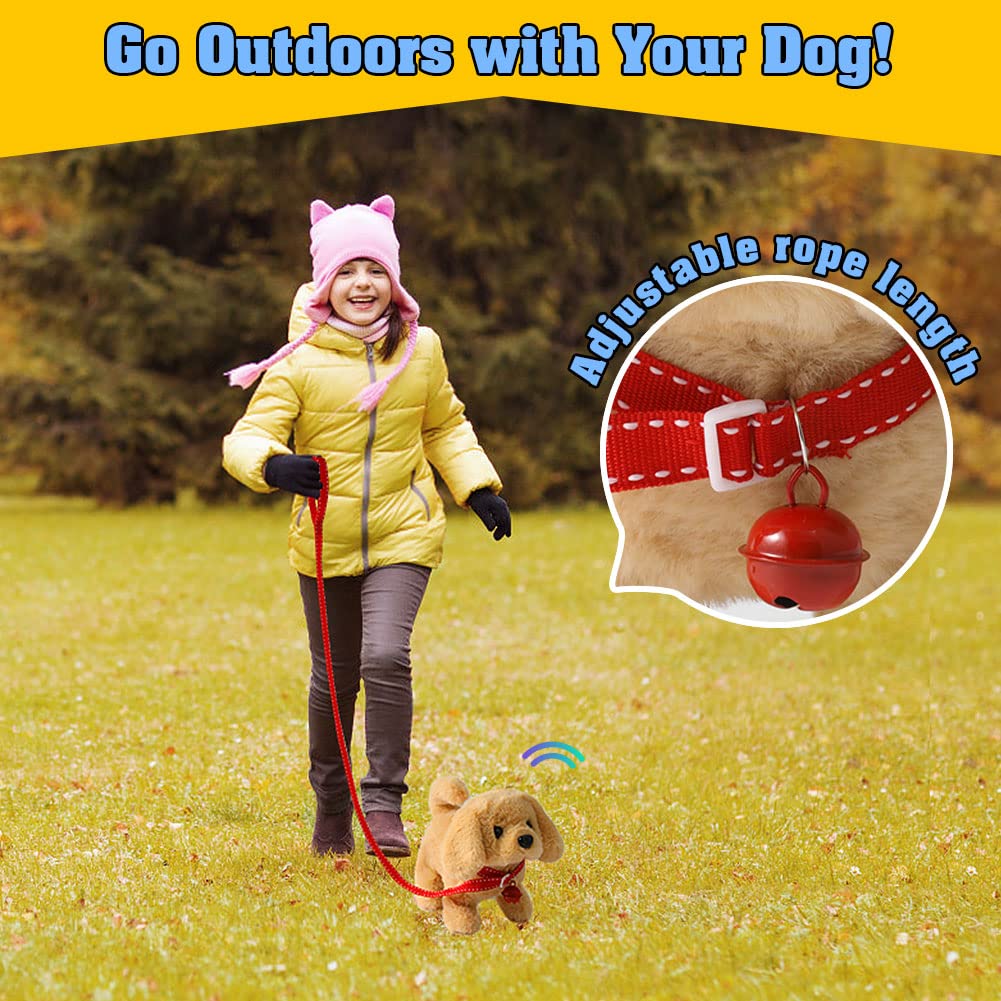 KSABVAIA Plush Golden Retriever Toy Puppy – Interactive Walking, Barking & Tail-Wagging Fun