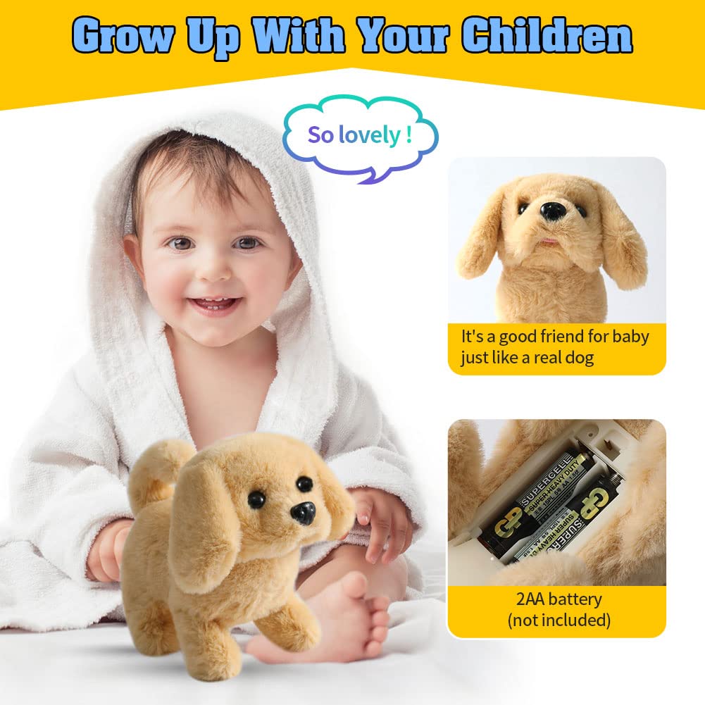 KSABVAIA Plush Golden Retriever Toy Puppy – Interactive Walking, Barking & Tail-Wagging Fun